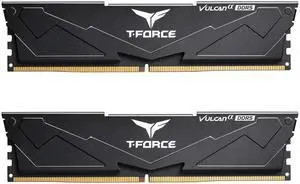 TEAMGROUP T-Force Vulcan Alpha DDR5 Ram 32GB Kit (2x16GB) 6000MHz (PC5-48000) CL38 Desktop Memory Module Ram AMD Optimized Memory Black FLABD532G6000HC38JDC01