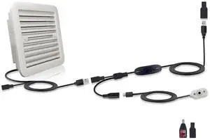 xiaoqijia 12V RV Refrigerator Ventilation Fan - 16dB Ultra Quiet, 10-Speed Temperature control, IPX5 Waterproof, Daisy Chain Expandable - Fit Enclosed Trailers, Campers, Server Racks, Greenhouses