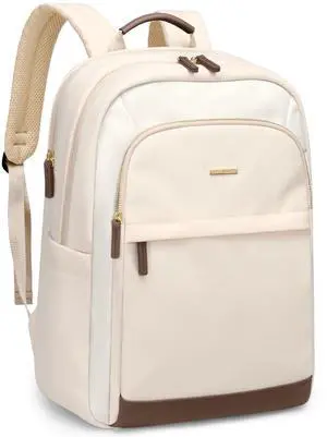 GOLF QUALITY Laptop Backpack for Women Travel Carry On Bag Weekender Business Multilayer Personal Item Backpack,16 Inch,WApricot