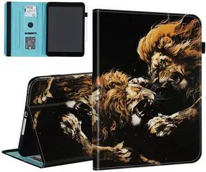 BFUKVOU Case for iPad (A16) 11th Generation 11 Inch 2025, iPad 10th Generation 10.9 inch 2022,Card Slot PU Leather TPU Case Pen Holder Auto Wake Sleep,Cool Lion