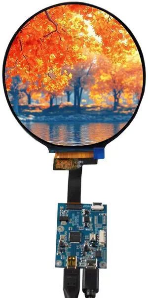FanyiTek 4" 4 inch 720P Circle LCD Screen and Driver Board,for DIY Smart Display,Round mini Dashboard