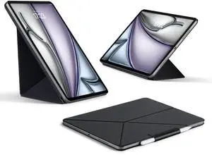 PITAKA for iPad (A16) 11th Generation Case (2025), iPad 10th Generation Case (2022), Portrait/Landscape Magnetic Folio with Pencil Holder, 4 Standing Angles, Black