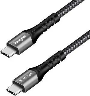 Fasgear USB C to USB C Cable, 1 Pack 10ft USB 3.1 Gen2 Type C 20V/5A Fast Charging 100W Power Delivery Cords for USB-C Device, 10Gbps Data Sync, 4K@60Hz Video Output, Quest Link(3m,Black)