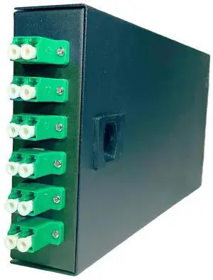 Fiber Optic Wall Mount Box with LC Couplers for Single Mode & Multimode Fiber Optic Cable. | Fiber Box Enclosure for MPOEs, Network Rooms, and IDF Rooms. (LC 12 Strand APC with Pigtails)