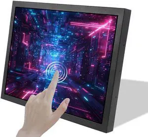 VSDISPLAY 15 Inch 1000 Nits High Brightness Touch Screen LCD Monitor 1024x768 IPS Outdoor Industrial Display with H/D DVI VGA Video Input