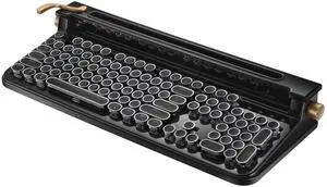 FINEDAY Keyboard 2.0 Plus, 2.4G Wireless & Bluetooth, 104 Keys, Blue Switch, 5000mAh, Retro Mechanical Keyboard for PC/Mac/Phone (English Keycaps)