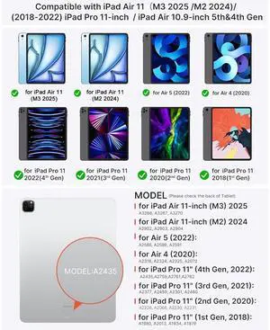 Magic Keyboard Case for iPad Air 11 inch(M3 2025,M2 2024)&iPad Pro 11 Inch(4th/3rd/2nd/1st Gen),iPad Air 5th/4th Generation Case with Keyboard, Backlit, Floating Cantilever Stand, Multi-Touch Trackpad