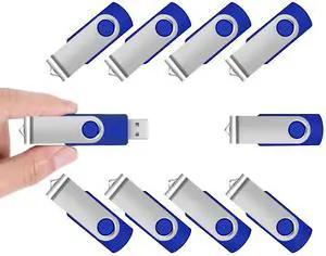Generic4GB USB Flash Drive 10 Pack Batch USB Thumb Drive USB Stick for Data Storage Backup, Removable Drive Disc Zip Drive with Indicator Memory Stick,(10Pack Blue, 4GB)
