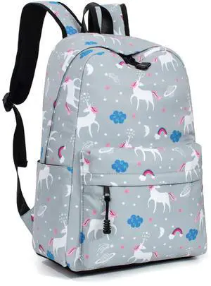 Leaper Unicorn Backpack School Bag Travel Bag Bookbag Gray 2