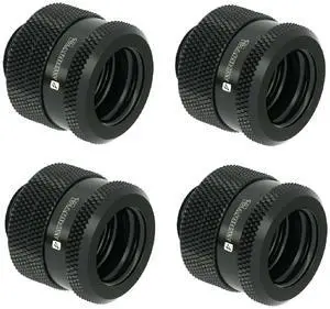 Barrow G1/4" to 14mm Hard Tubing Compression Fitting, Black, 4-pack