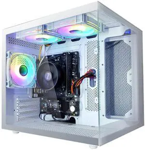 suevery Desktop PC | Ryzen5 5600G | 16G RAM | 512G SSD | 4K Prebuilt Office Gamer Computer WiFi Home White