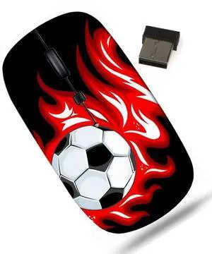 maizi Wireless Mouse MacBook for Mac Laptop PC Chromebook, Wireless Mice MacBook Image ID: 13295369 Football and Soccer b 2.4G Lightweight with USB Receiver Printed in USA