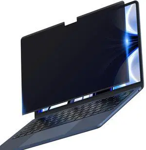soonjet Privacy Screen for MacBook Air 13.6 Inch (20252022, A2681 A3113 A3240), Reusable Adhesive Wide-angle privacy Filter, High Light Transmission, Slim Fit, Easy to Wash & Removable- Clear