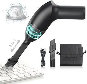 EASYOB Keyboard Cleaner|Mini Vacuum for Desk, Handheld Cordless Computer Vacuum Rechargeable (with LED Light) for Cleaning Hairs, Crumbs for Desktop, Piano, Car Interior & Sewing Machine Clean [A043]