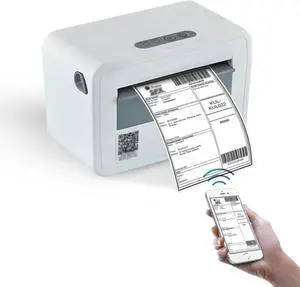 TIMOZIA 4x6 Shipping Label Printer - 203 DPI Thermal Label Printer for Small Business with Bluetooth/USB, Portable Thermal Printer for Warehouse, Home Office & Shipping Labels