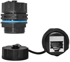 ZUZONG Panel Mounting Waterproof RJ45 Coupler, Shielded Pure Copper Ethernet Coupler Waterproof Outdoor LAN Cable Connector for Cat5/Cat6/Cat6A/Cat7 Ethernet Cable (2 PCS Female with Dust Cap)