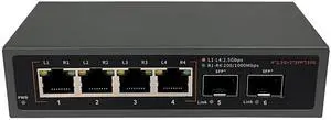 6 Port 2.5G Unmanaged Switch, 4 x 2.5G Base-T Ports, 2 x SFP+ Ports, Support 10/100/1000/2500Mbps Adaptation, Plug & Play | Ethernet Splitter