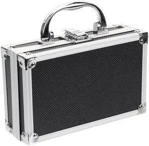 ERINGOGO Aluminum Attache Case - 7inch Lock Metal Briefcase with Ripple Foam, Hard Aluminum Carrying Case for Men, Universal Portable Tool Case for Laptop/Luggage/Instrument, Black