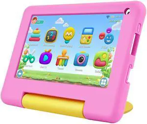 Kids Tablet 7IN Children Tablets for Kids 3-7 Android Tablet for Toddler Boys Girls, Educational Toddler Tablets with WIFI Touch Screen, Dual Camera, Kids Learning APP for Child Ages 3 to12 (Pink)