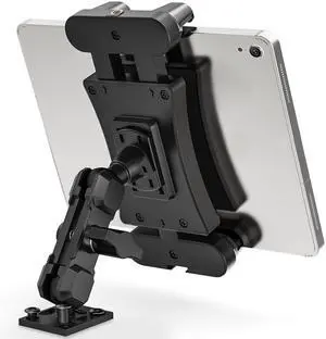 JUBOR Tablet Holder for Truck, Heavy Duty Drill Base Tablet Car Mount with 5.91" Arm for Truck/Cars/Walls, iPad Holder Compatible with iPad Pro, Kindle Fire, and All 4.7-13.5" Devices