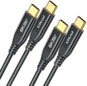 USB C Monitor Display Cable (6FT, 2 Pack), 8K@60Hz UHD USB C Video Cord, Supports 40 Gbps Data Transfer, 240W PD Fast Charging, For MacBook Pro, Dell, Portable Monitor, iPad Pro