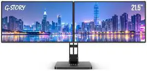 G-STORY 21.5 Inch Dual Monitor, 1920 x 1080 Full HD Triple Screen Extender with Stand, Large Computer Double Monitors with HDMI/Type-C Port for Gaming Office (Driver Required)