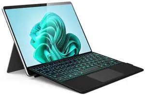 Surface Pro Keyboard, Wireless Keyboard Type Cover Trackpad for Microsoft Surface Pro 8 Pro 9 Pro X Pro 10 Pro 11 13 inch Bluetooth 7 Color LED Backlit Ultra-Slim Rechargeable Battery Multi-Touch