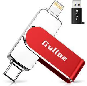 Gulloe 512GB Flash Drive Intended for iPhone, Memory Stick Storage for Photos and Videos Backup, Compatible with iPhone iPad Android PC, Plug and Play, No Application Required (Red)