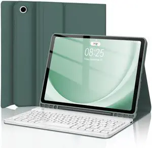 Keyboard Case for Samsung Galaxy Tab A9 Plus 5G 11 Inch 2023(SM-X210/X216/X218) - Detachable Wireless Bluetooth Keyboard - Folio Smart Cover with S Pen Holder for Galaxy Tab A9+ 11" (Green)