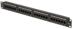 Navepoint Rackmount or Wallmount 24-Port Cat6 Patch Panel RJ45 Ethernet 568A/B Compatible