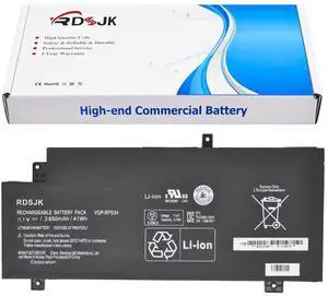 RDSJ VGP-BPS34 VGP-BPL34 Laptop Battery for Sony Vaio Fit 14 15 Touch SVF14AC1QL SVF14A14CXP SVF14A16CXB SVF15A1ACXB SVF15A1ACXS SVF15A1BCXB SVF15A1BCXS SVF15A1CCXB SVF15A1DPXB SVF15A18CXB 11.1V 41Wh