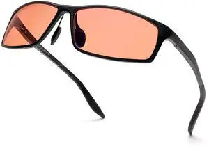 BRADDELL FL-41 Rose Tinted Blue Light Glasses for Migraine Light Sensitivity, Eyestrain and Fluorescent LED Glare (Aluminum)