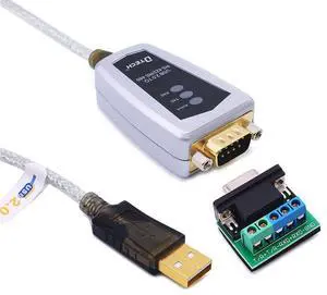 DTECH USB to RS422 RS485 Serial Port Adapter Cable with FTDI Chipset 5 Position Terminal Board for Windows 11 10 8 7 XP Mac (4 Feet)