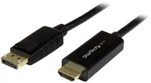 StarTech.com DisplayPort to HDMI converter cable - 5m (16 ft) - DP to HDMI Adapter with Built-in Cable - (M / M) Ultra HD 4K