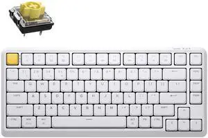 JamesDonkey J1 Low-Profile Wireless Mechanical Keyboard - QMK/VIA RGB Backlit, Hot-Swappable Banana Switch, Wireless Triple Mode, Double-Shot PBT Keycaps, 75% Layout Mac/Win/Linux for Gaming - White