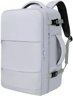 BAGAIL Travel Laptop Backpack, Carry on with USB Port, Luggage Bag for Holiday-Light Grey