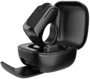 ByteWave Bluetooth Ring Mouse with USB Receiver, touchpad Control & Rechargeable case. Works with PC, Laptop, Tablet & Mobile. Compact, Wearable Design for Scrolling, clicking & Navigating (Black)