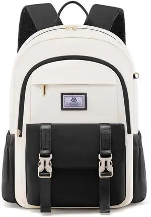 LOVEVOOK School Backpack for Girls Boys,Bookbag for Teen with Pouch Pocket for Large Capacity Cup, Waterproof School Bookbag, Preppy Backpack Travel Daypack with 15.6 inch Laptop Compartment