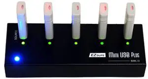 [New Update Version] EZ DUPE 1 to 4 Mini USB Plus MK II Duplicator - Standalone Portable USB Flash Media Thumb Drive Compact Copier (DM-FU0-5V04B-V2)