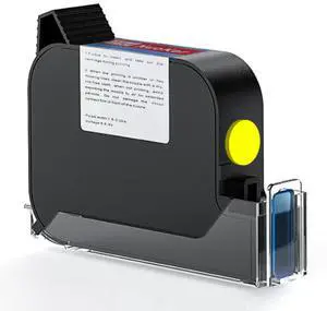 NUOKER Handheld Inkjet Printer - Metal Body, 1/2" Print Height, Prints Dates/QR Codes/Barcodes on Any Flat Surface for Industrial & Retail Labeling (Nuoker-1270 Yellow Ink)