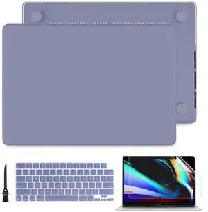 Batianda Case for M3 New MacBook Pro 14 2021 2023 Release Model A2442/A2779 M1 M2 Pro/Max Chip, Plastic Hardshell with Keyboard Cover & Screen Protector for Mac Pro 14.2 inch, Lavender Gray