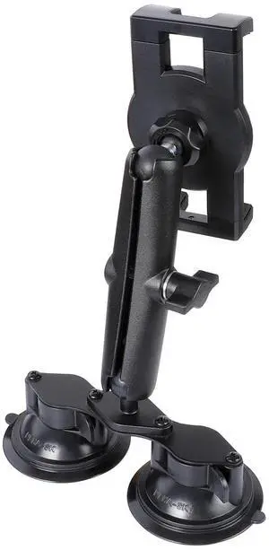 ZUZUXI Super Strong Dual Suction Cup Car Mount for iPad, Windshield Tablet Mount Holder for Truck/Boat/Car, Compatible with iPad Pro Air Mini, 4.7-12.9'' Phones and Tablets (Single-Arm)