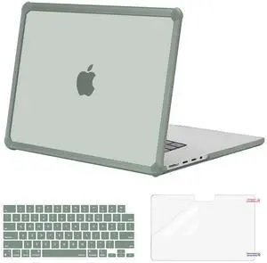 MOSISO Compatible with MacBook Pro 16 inch Case 2025 2024 2023 2022 2021 M4 M3 M2 M1 A3403 A3186 A2991 A2780 A2485,Anti-Cracking Heavy Duty TPU Bumper Hard Case&Keyboard Skin&Screen Film,Emerald Green