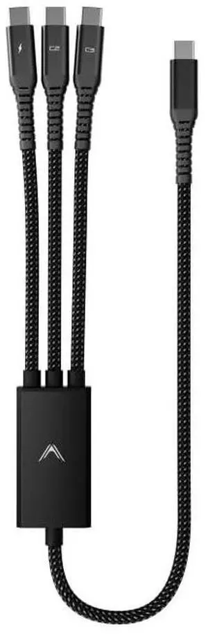 Futurizta Tech® Hydra 3in1 Triple USBC 100W PD FastCharge Multi Cable with Smart Triboost®  Charge Laptop, Phone & Tablet Simultaneously