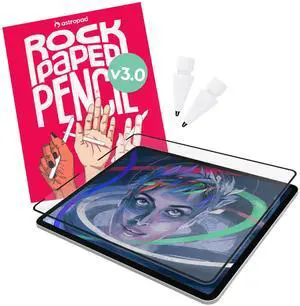 Astropad Rock Paper Pencil v3.0  Paper Screen Protector for iPad 10.2 (7th, 8th, 9th Gen) + point Apple Pencil Tips 2 Pack  Compatible with Apple Pencil 1st/2nd Gens and Pencil Pro