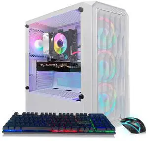 STGAubron Gaming PC Computer Desktop, AMD Ryzen 5 2600 up to 3.9G, GeForce RTX 3050 6G, 16GB DDR4, 1TB SSD, WiFi 6, BT 5.2, RGB Fan x4, Windows 11 Home