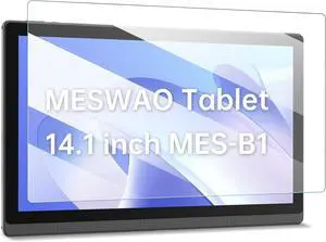 2 Pack Screen Protector 14.1 Inch Tablet, Tempered Glass Film Only 14.1" MESWAO Large Tablet, 9H Tempered Glass Film, Anti-Scratch, HD Clear, Anti Glare with Easy Installation Kit