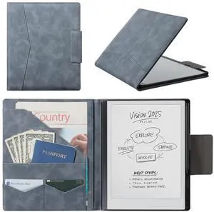 CoBak Premium PU Leather Case for 10.3" Remarkable 2 Tablet (2020) - Folder Design, Slim Hard Shell with Pen Holder,Navy Blue