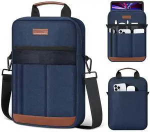 MoKo 9-11 inch Tablet Sleeve Bag, Portable iPad Carrying Case with Adjustable Shoulder Strap & Retractable Handle for 11 Inch iPad Air M3/Pro M4, 10th Gen 10.9, Air 5/4th 10.9, 9/8. 10.2, Indigo