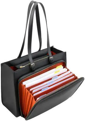 Bulado Teacher Tote Bag with Accordion File Pocket, Large Teacher Work Tote Bag for Women, Waterproof, Fits 15.6" Laptop